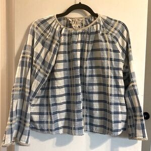 Ace & Jig Blue and White Plaid Top